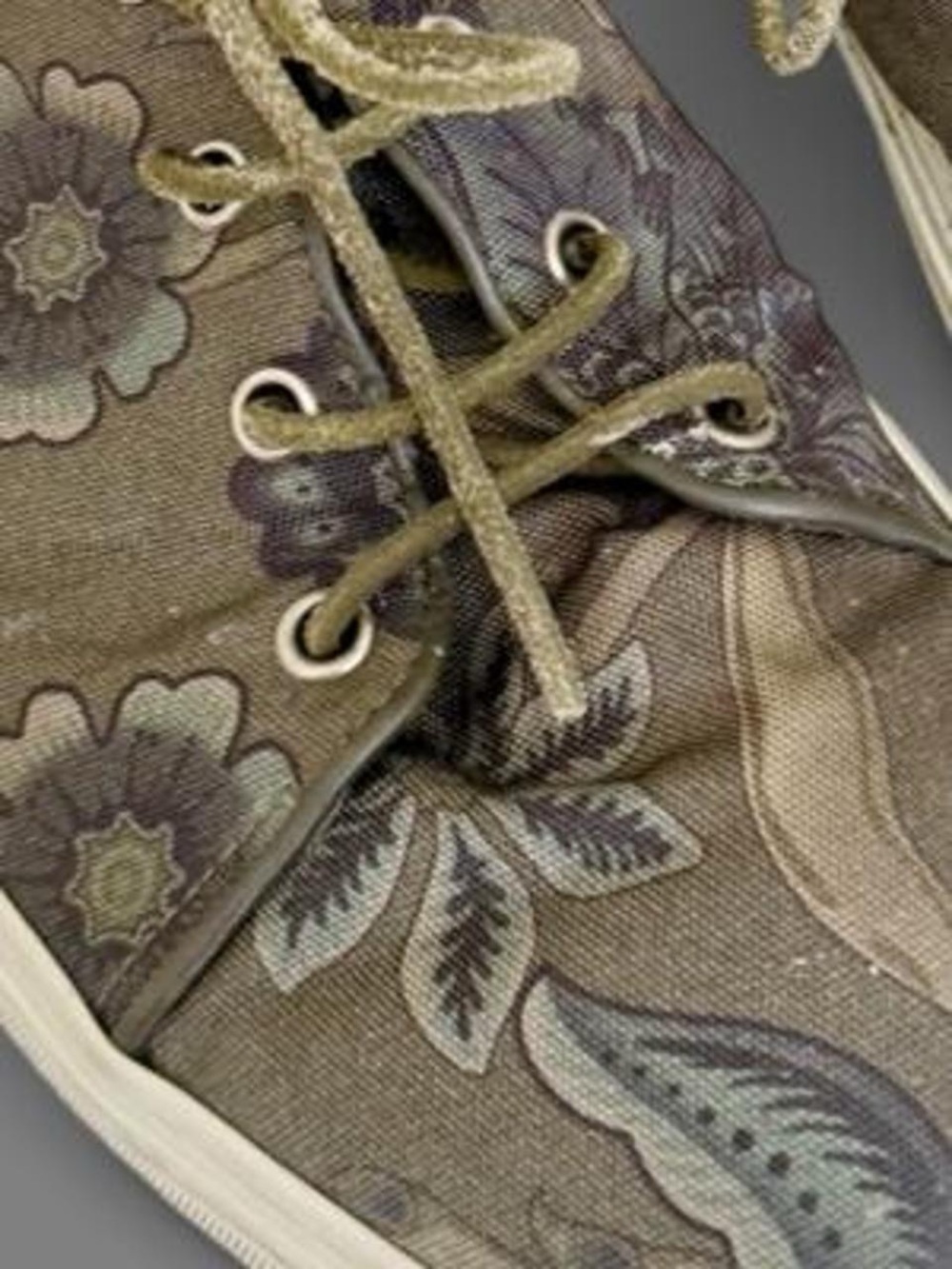 Gucci 342048 Green Paisley Canvas Low Top Lace Up Sneakers Men’s G 8.5 Italy - Picture 4 of 7